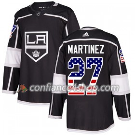 Adidas Maillot de Hockey Los Angeles Kings Alec Martinez 27 2017-2018 Noir USA Flag Fashion Authentic - Homme